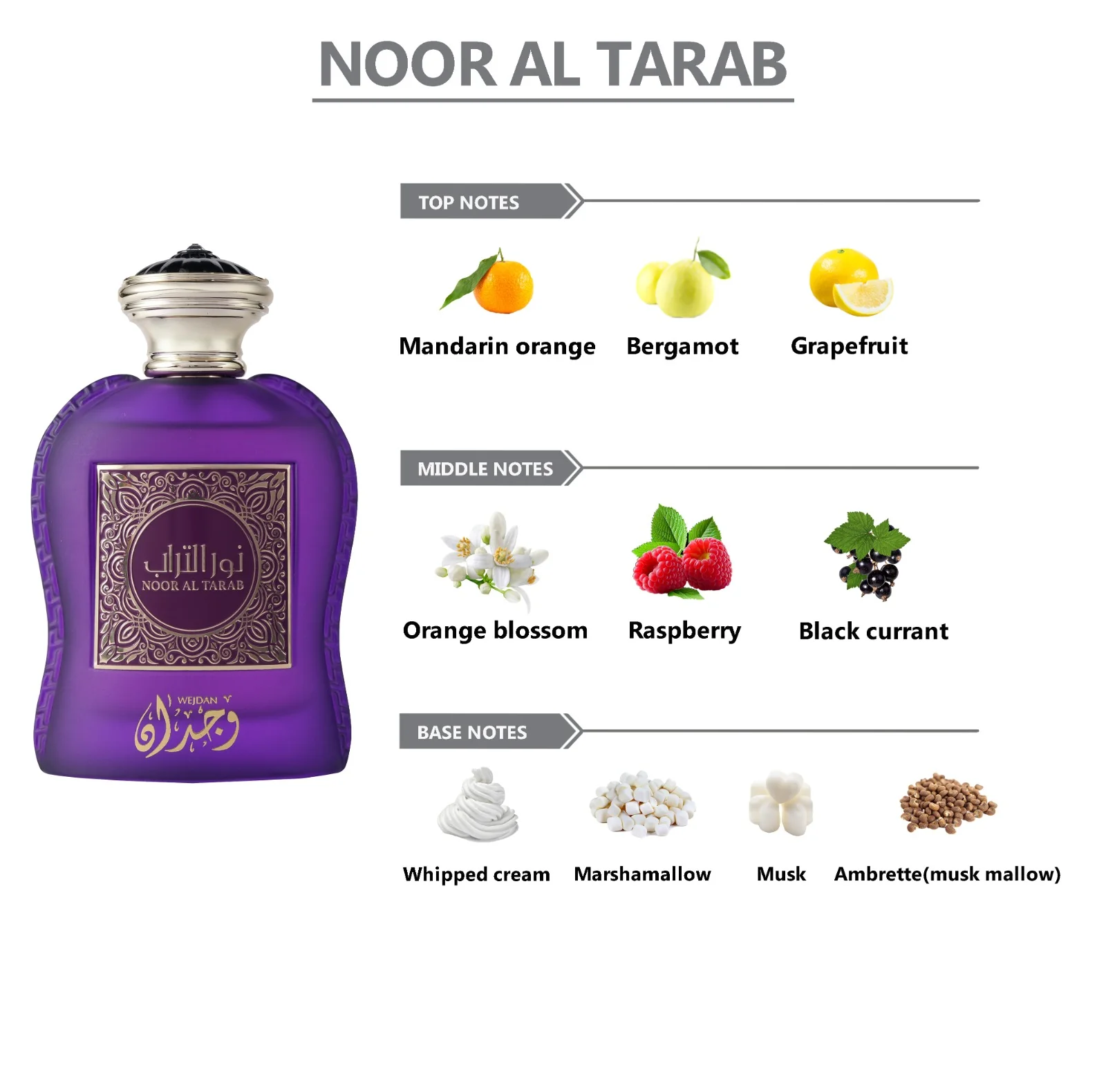 WEJDAN Noor Al Tarab Eau De Parfum For Women - 100ml - Image 4