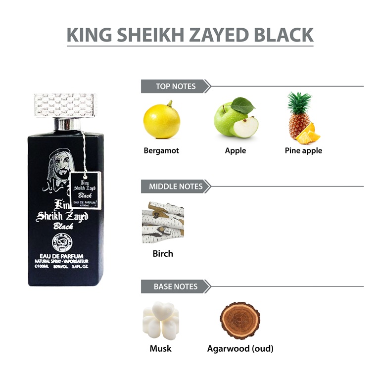 King Sheikh Zayed Black Eau De Parfum for Men -100 ml - Image 5