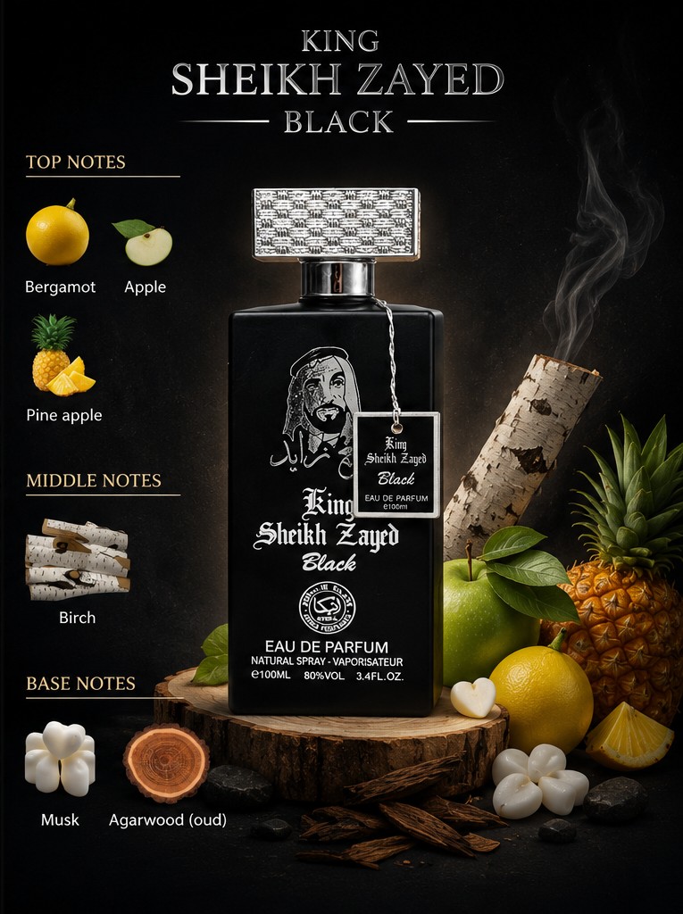King Sheikh Zayed Black Eau De Parfum for Men -100 ml - Image 3