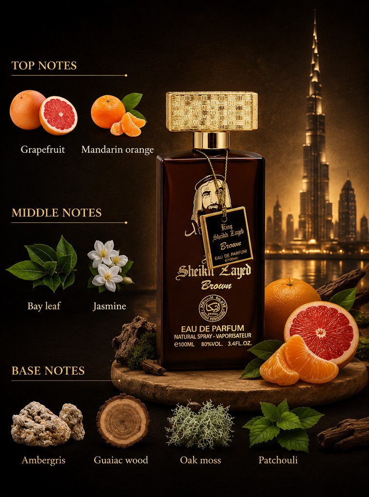 King Sheikh Zayed Brown Eau De Parfum for Men -100ml - Image 3